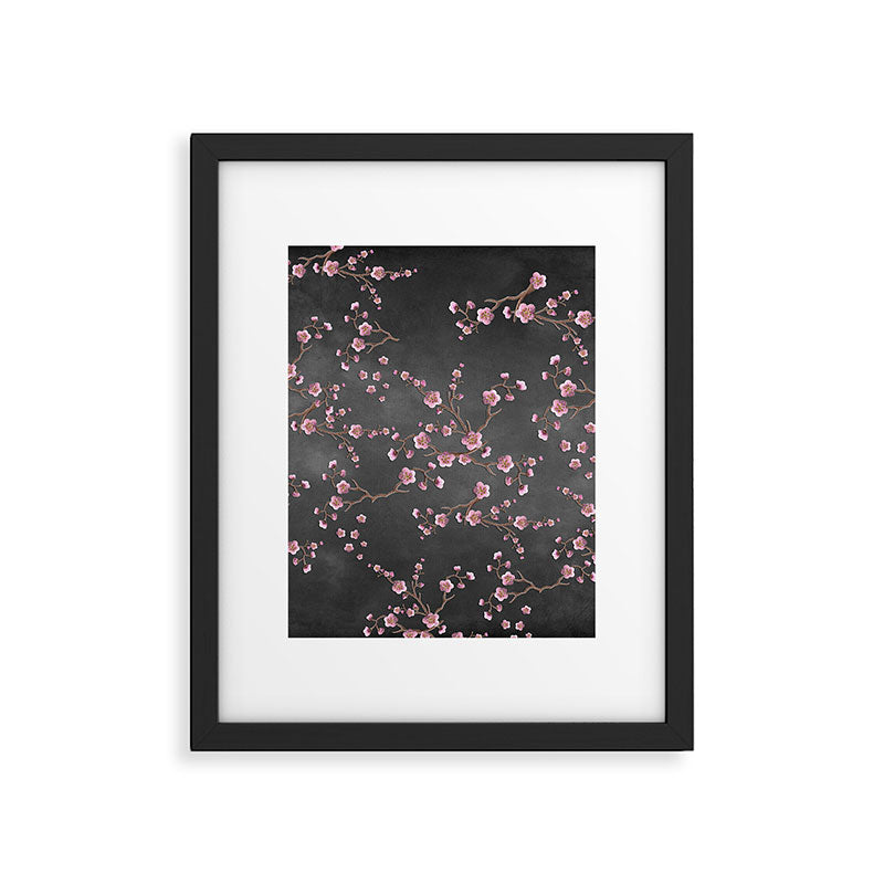 SAKURA LOVE - GRUNGE BLACK Framed Art Print Gallery Image 6