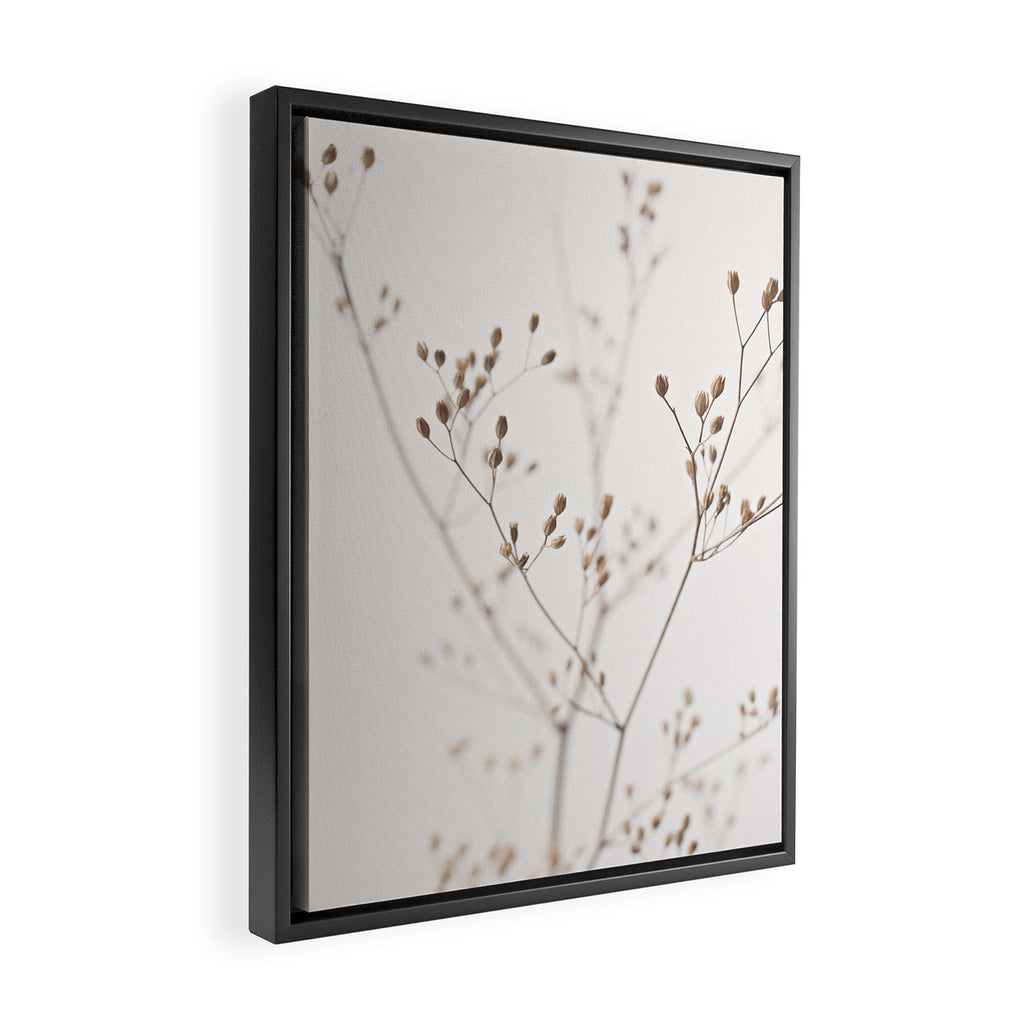 WILDFLOWERS NATURAL BEIGE 1 Framed Canvas Print Gallery Image 2