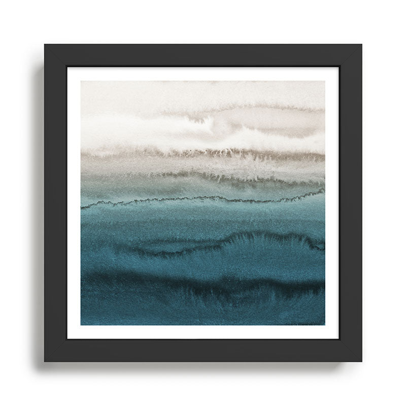 WITHIN THE TIDES - CRASHING WAVES TEAL Framed Art Print Gallery Image 1