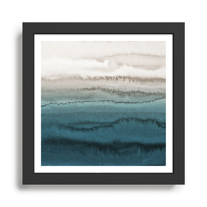 WITHIN THE TIDES - CRASHING WAVES TEAL Framed Art Print Gallery Image 1