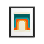 Mid-Century Modern Rainbow Teal Yellow Orange Framed Art Print Gallery Image 6