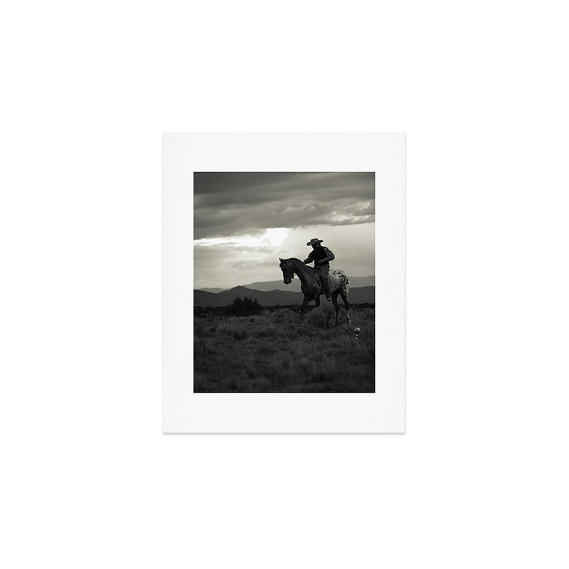 Santa Fe Cowboy on Horse Art Print Gallery Image 1