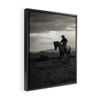 Santa Fe Cowboy on Horse Framed Canvas Print Gallery Image 2