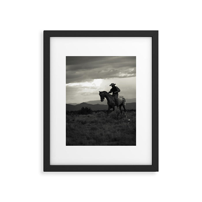 Santa Fe Cowboy on Horse Framed Art Print Gallery Image 1