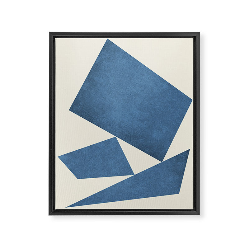 3 Forms Composition - Blue Framed Canvas Print Gallery Image 6