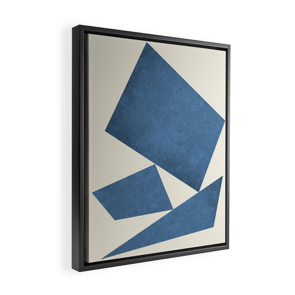 3 Forms Composition - Blue Framed Canvas Print Gallery Image 2