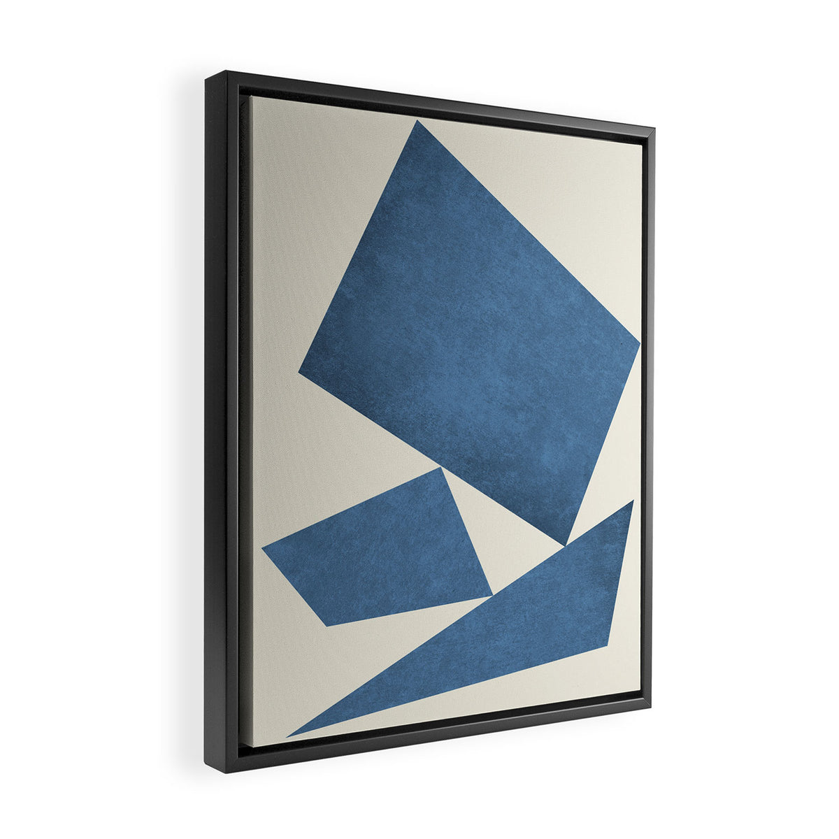 3 Forms Composition - Blue Framed Canvas Print Gallery Image 2