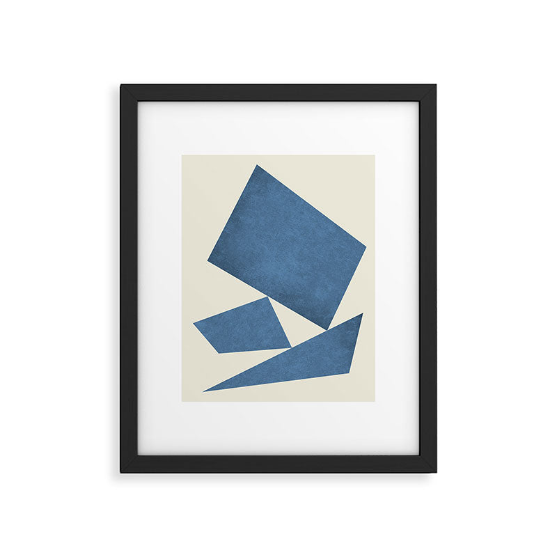 3 Forms Composition - Blue Framed Art Print Gallery Image 5