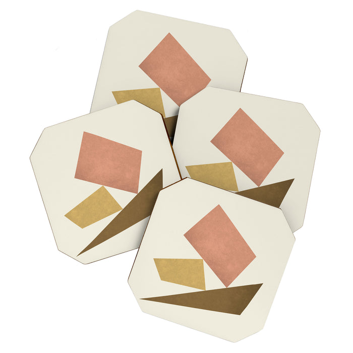 3 Forms Composition - Pink Coaster Gallery Image 1