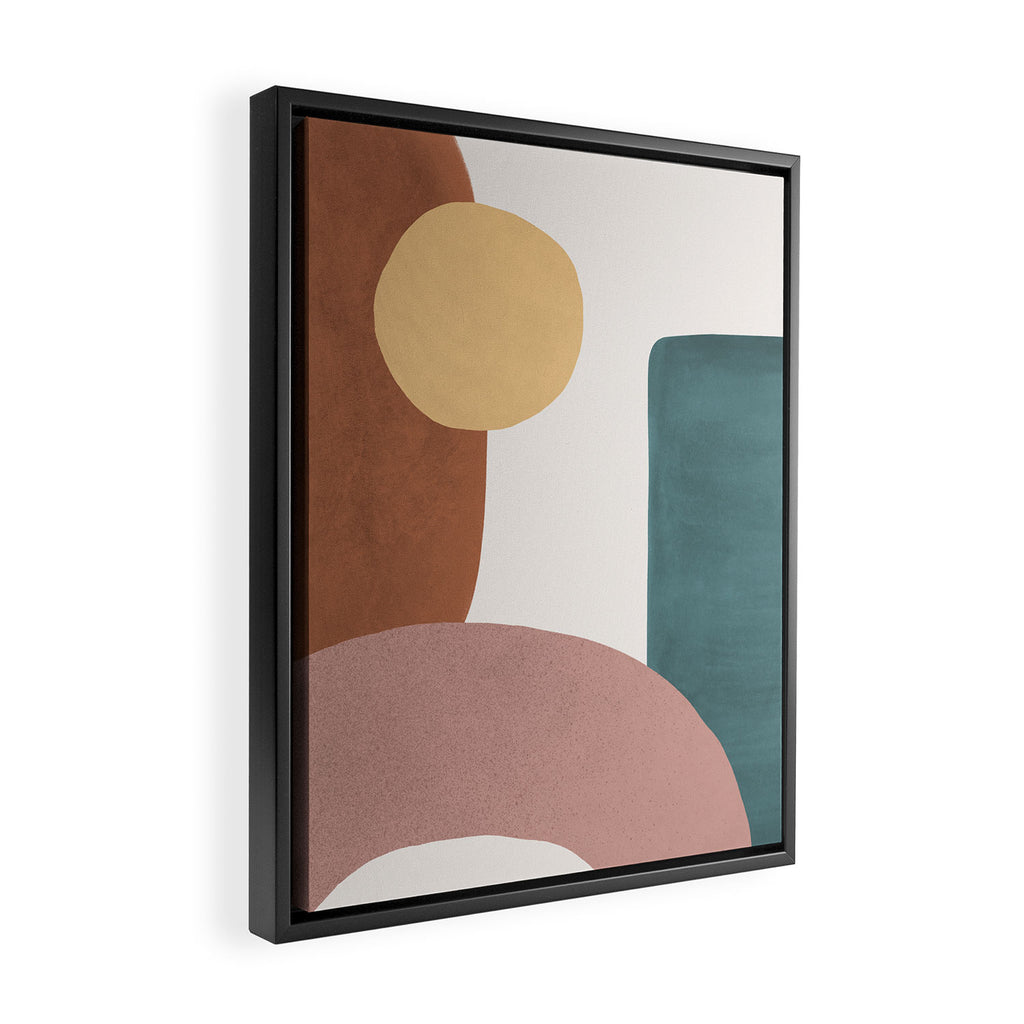 Abstract Earth 1-1 - Painted Shapes Framed Canvas Print Gallery Image 2
