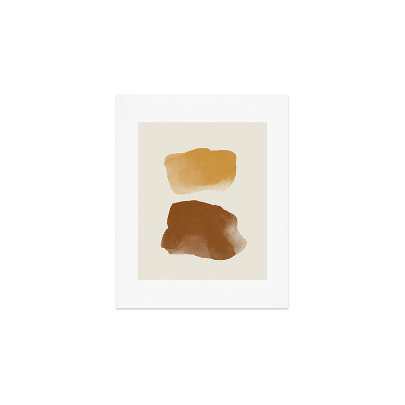 Abstract Ink Yellow Brown Art Print Gallery Image 1