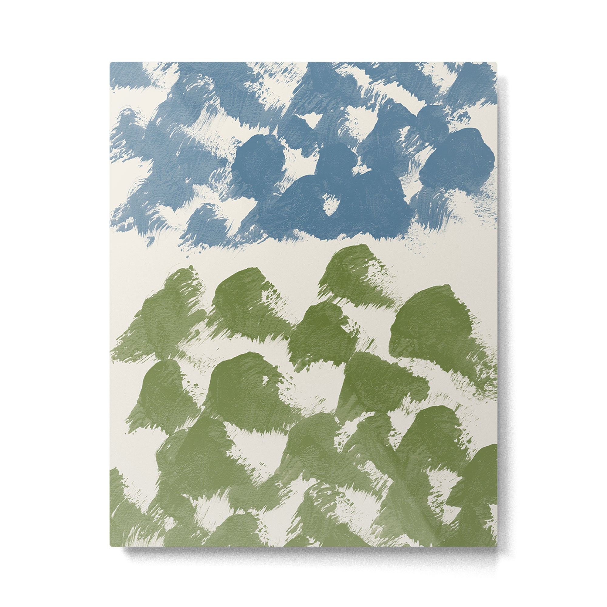 Abstract Landscape Ink Painting - Blue Green Metal Print Gallery Image 4
