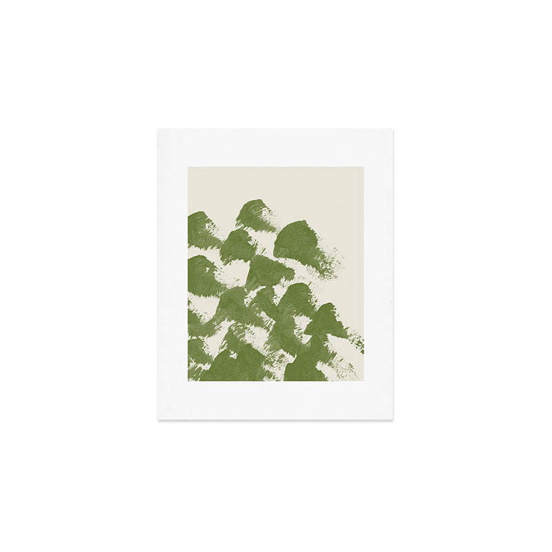 Abstract Landscape Ink Painting - Green  Art Print Gallery Image 1