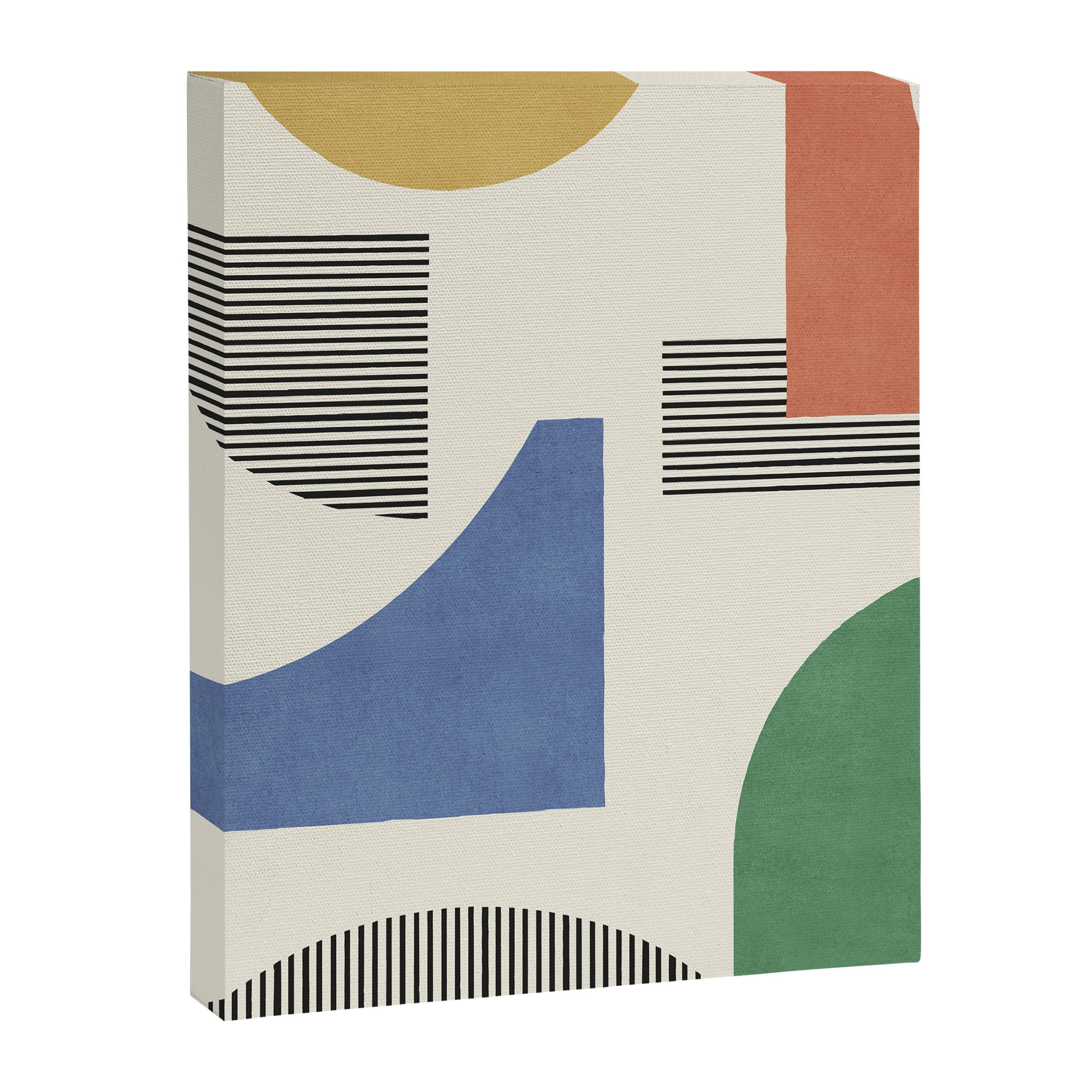 Abstract Lines Composition - 3 Colors Canvas Print Gallery Image 6