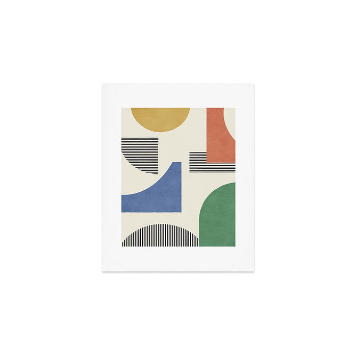 Abstract Lines Composition - 3 Colors Art Print Gallery Image 1