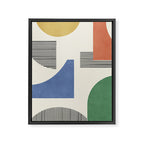 Abstract Lines Composition - 3 Colors Framed Canvas Print Gallery Image 6