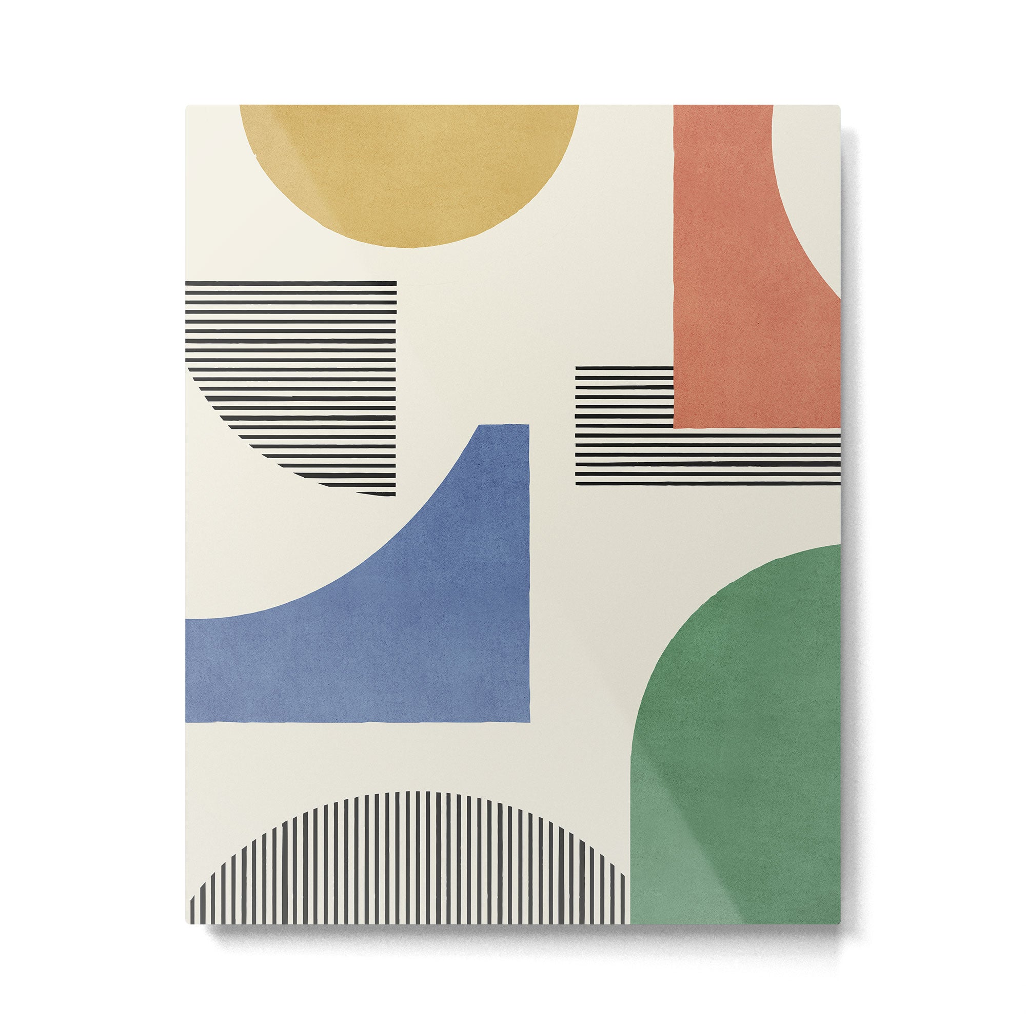 Abstract Lines Composition - 3 Colors Metal Print Gallery Image 4