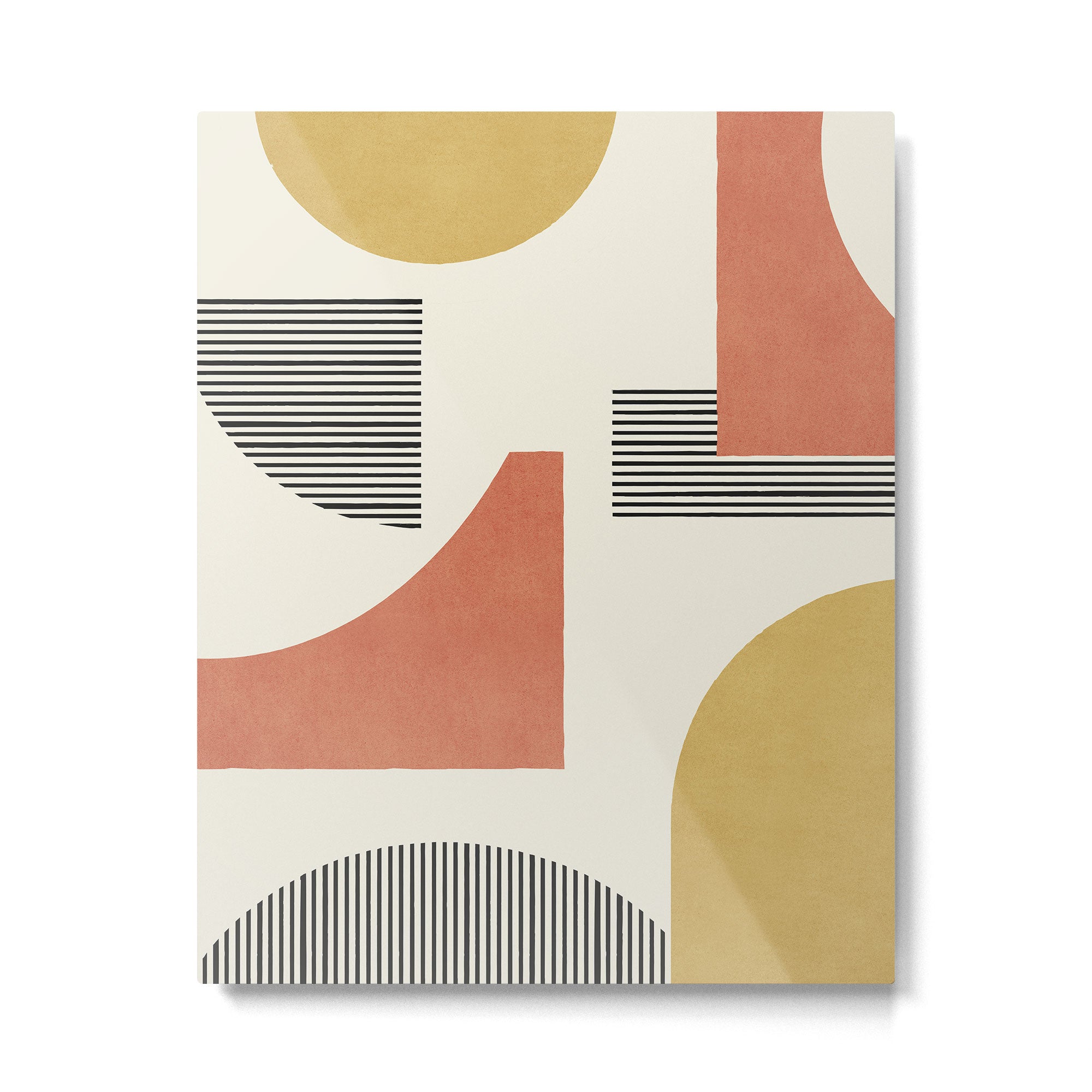 Abstract Lines Composition - Gold Orange Brown Metal Print Gallery Image 4