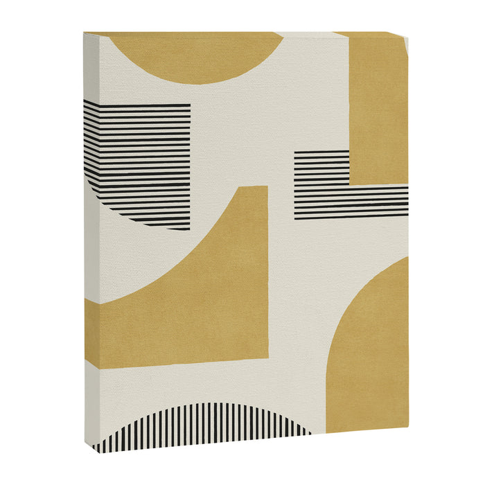 Abstract Lines Composition - Gold Yellow Canvas Print Gallery Image 1