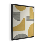 Abstract Lines Composition - Gold Yellow Framed Canvas Print Gallery Image 2