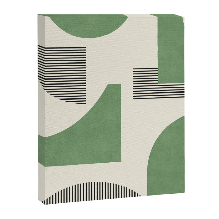 Abstract Lines Composition - Green Canvas Print Gallery Image 1