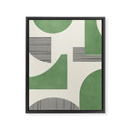 Abstract Lines Composition - Green Framed Canvas Print Gallery Image 6