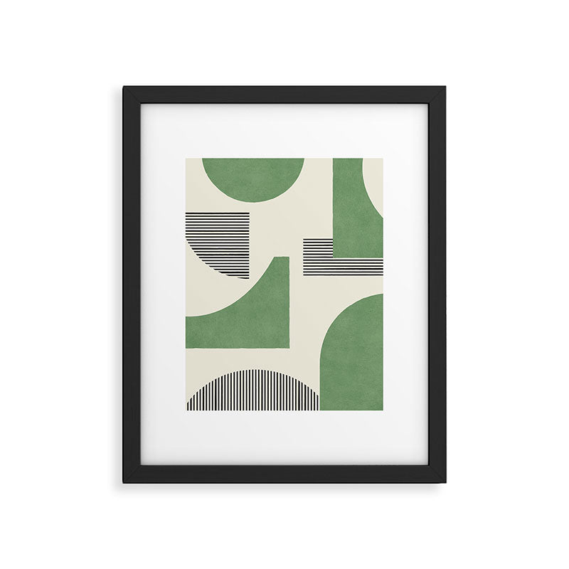 Abstract Lines Composition - Green Framed Art Print Gallery Image 5