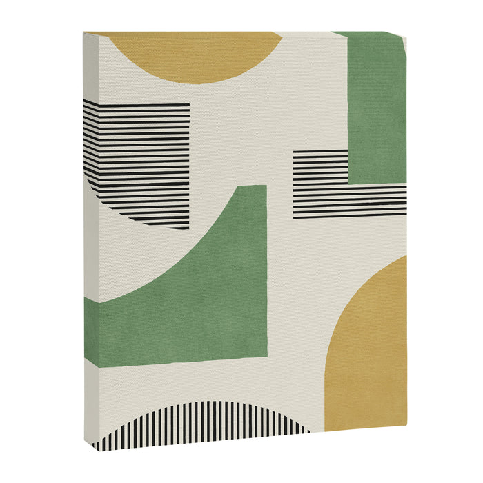Abstract Lines Composition - Green Yellow Canvas Print Gallery Image 1