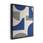 Abstract Lines Composition - Navy Dark Blue Framed Canvas Print Gallery Image 2