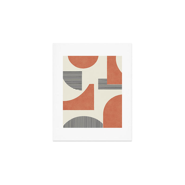 Abstract Lines Composition - Orange Brown Art Print Gallery Image 1