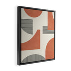 Abstract Lines Composition - Orange Brown Framed Canvas Print Gallery Image 2