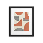 Abstract Lines Composition - Orange Brown Framed Art Print Gallery Image 5