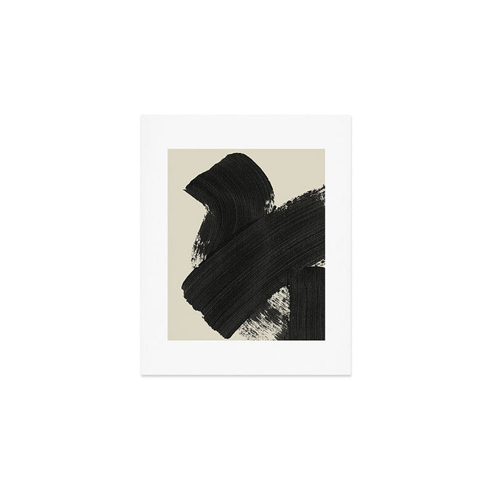 Abstract Paint Brush Stroke 1 -  Black and White Art Print Gallery Image 1
