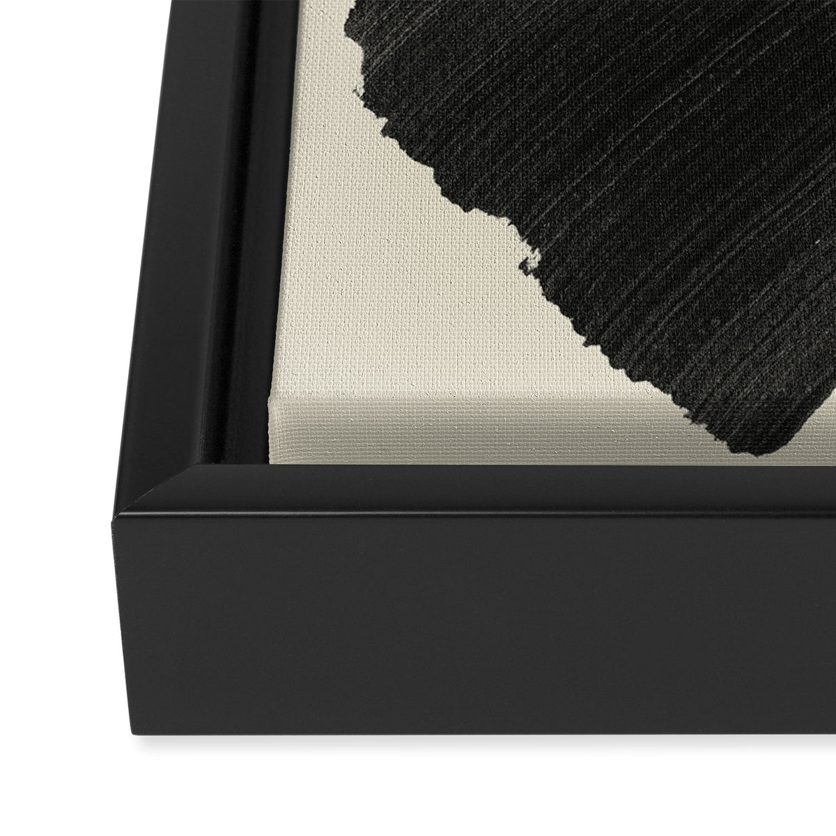 Abstract Paint Brush Stroke 1 -  Black and White Framed Canvas Print Gallery Image 3