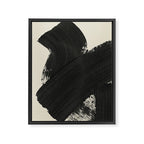 Abstract Paint Brush Stroke 1 -  Black and White Framed Canvas Print Gallery Image 6