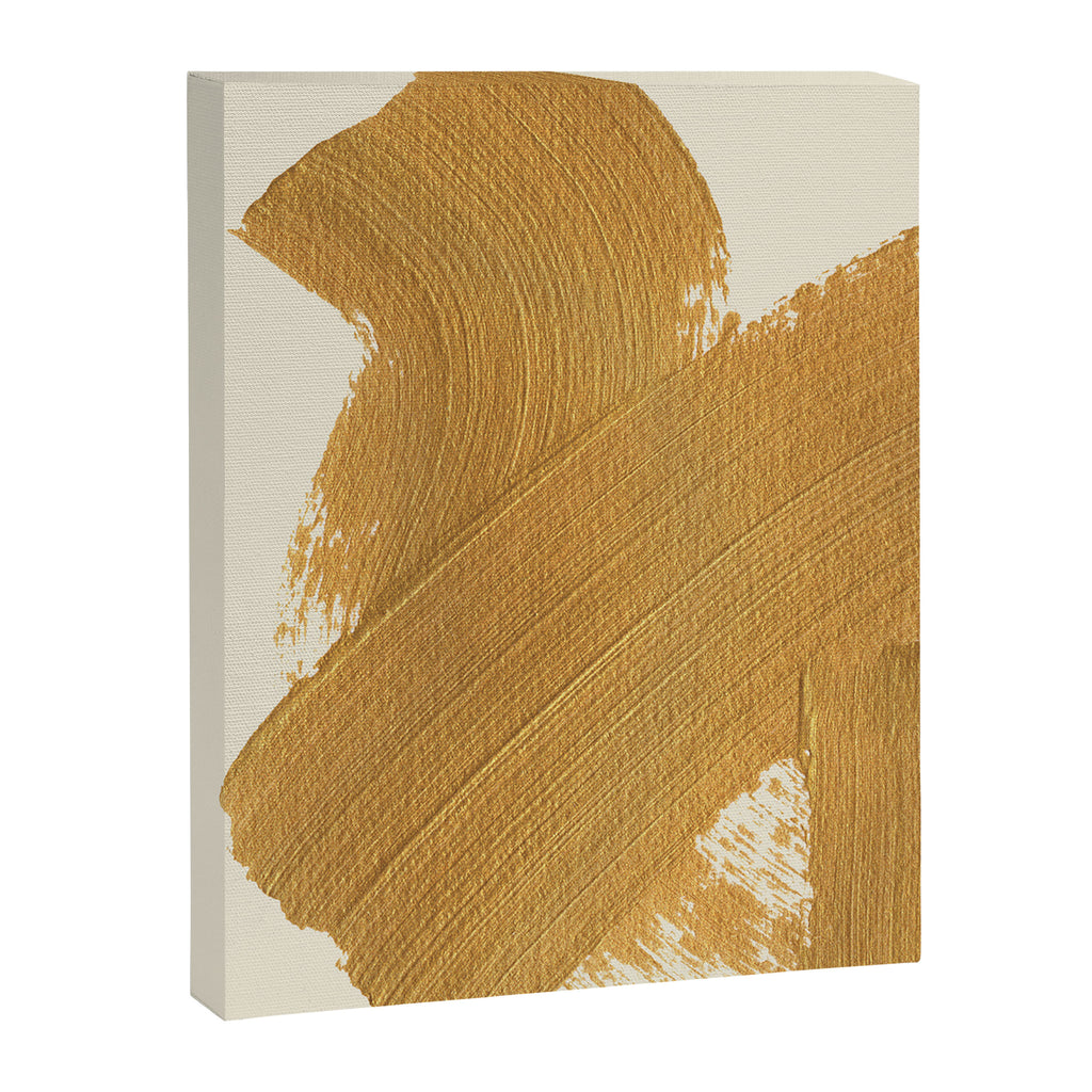 Abstract Paint Brush Stroke 1 - Gold Canvas Print Gallery Image 6