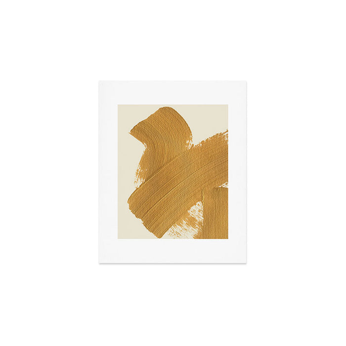 Abstract Paint Brush Stroke 1 - Gold Art Print Gallery Image 1