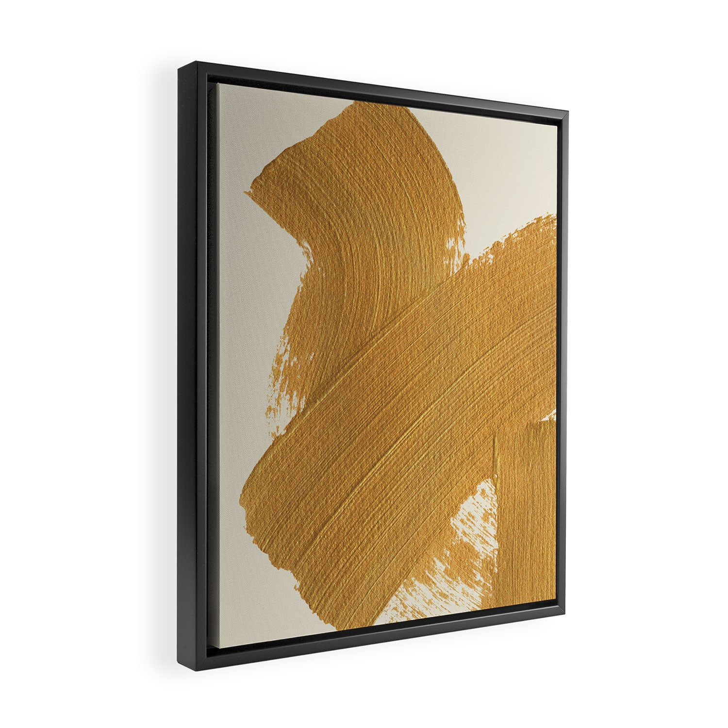 Abstract Paint Brush Stroke 1 - Gold Framed Canvas Print Gallery Image 2