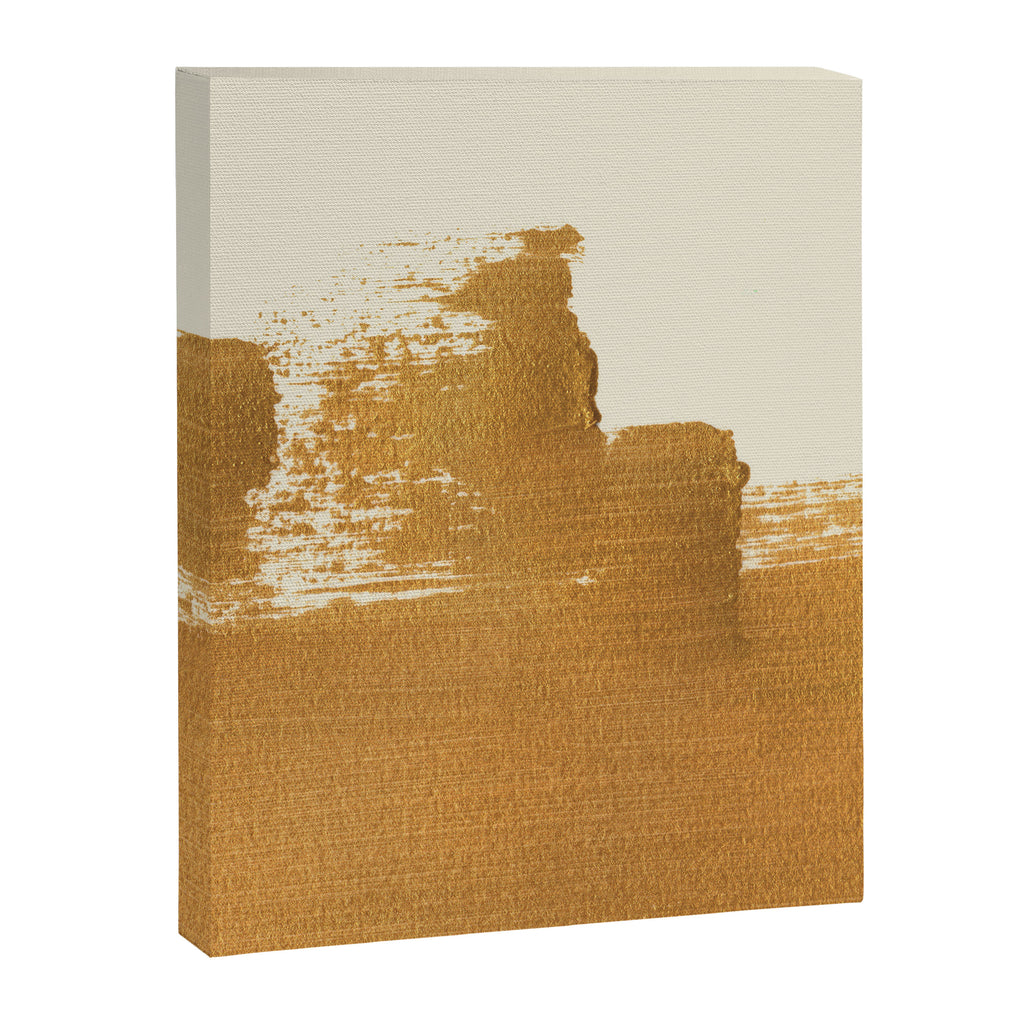 Abstract Paint Brush Stroke 2 - Gold Canvas Print Gallery Image 6