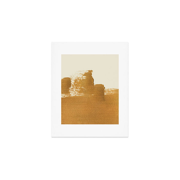 Abstract Paint Brush Stroke 2 - Gold Art Print Gallery Image 1