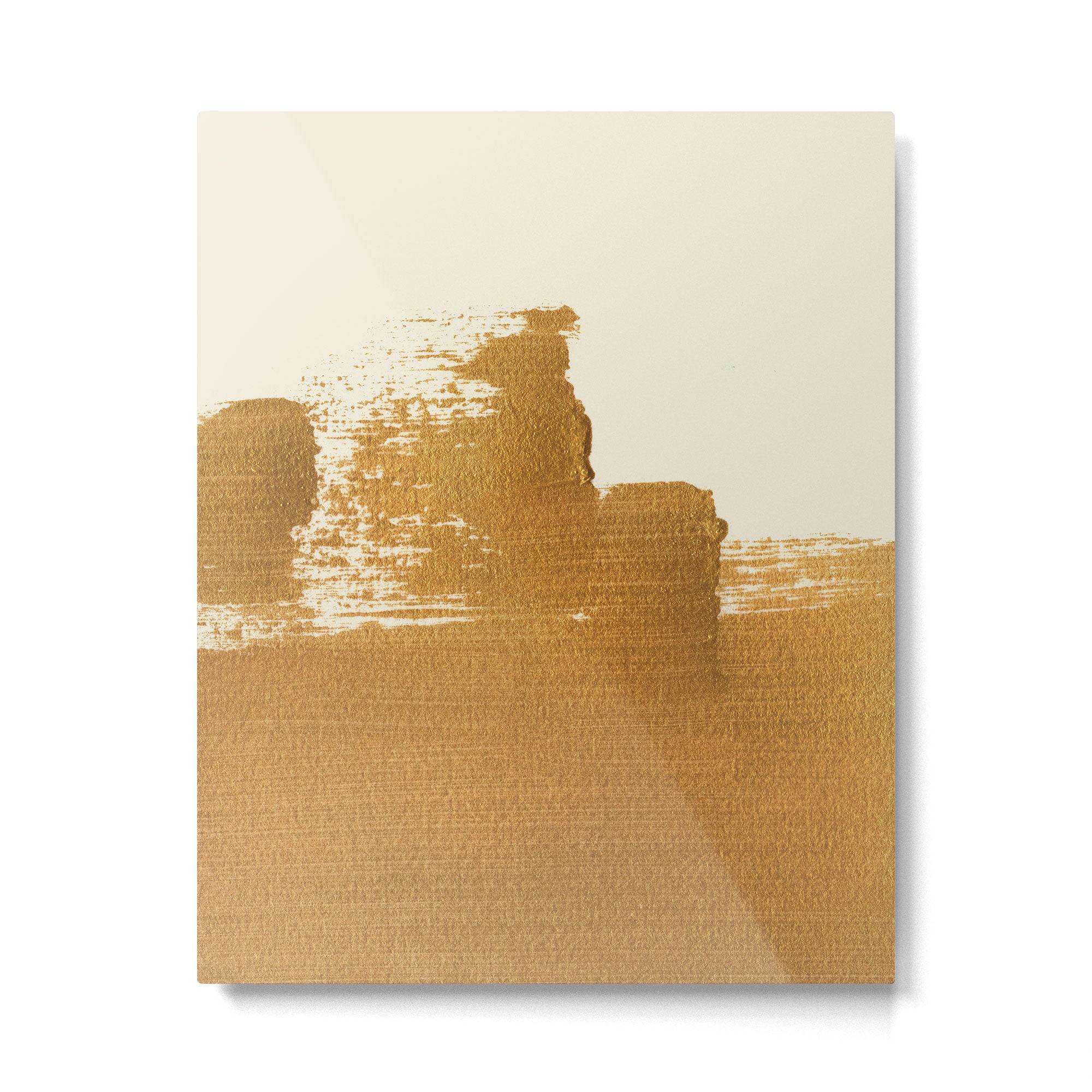 Abstract Paint Brush Stroke 2 - Gold Metal Print Gallery Image 4