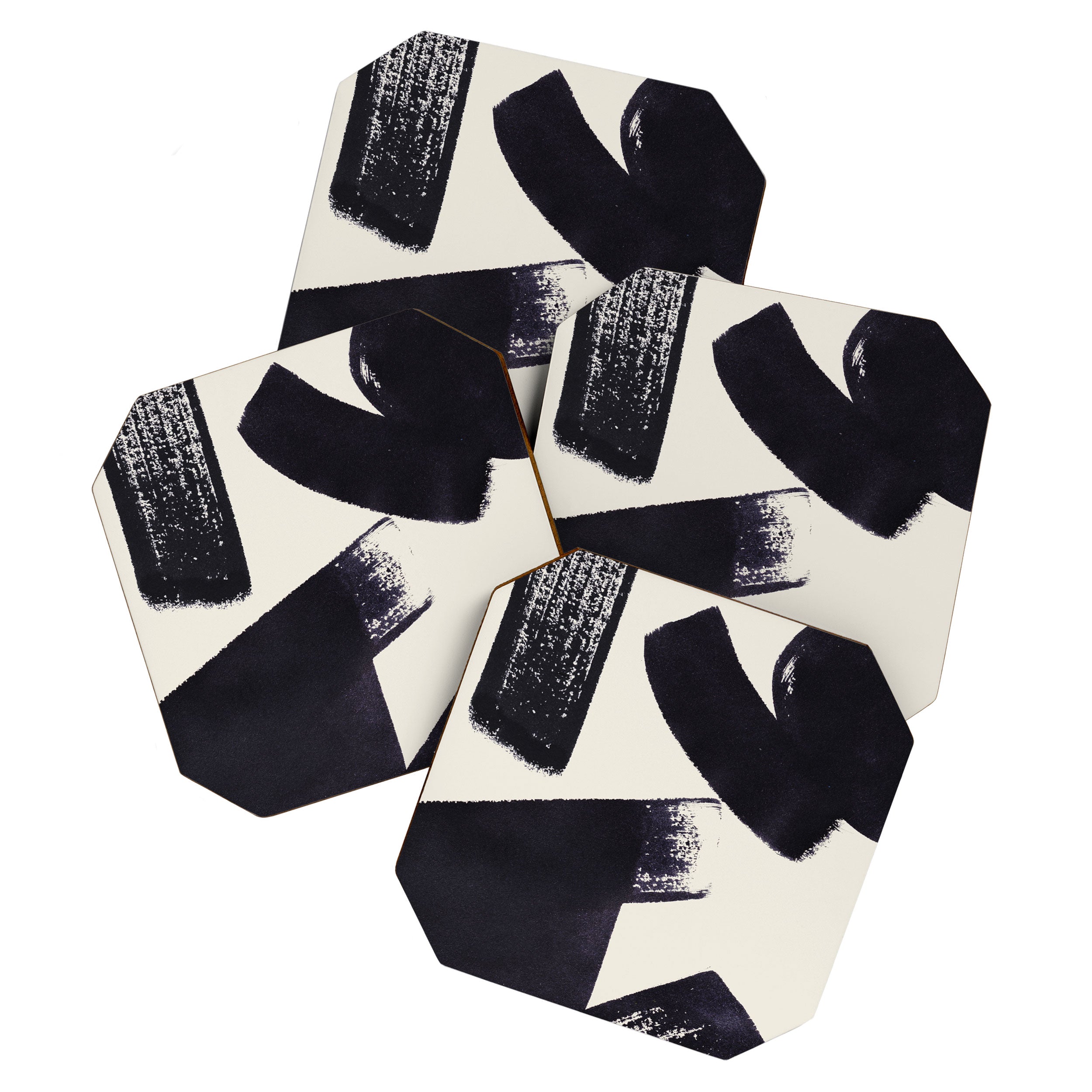 Abstract Paint Composition 1 - Black and White Coaster Gallery Image 1