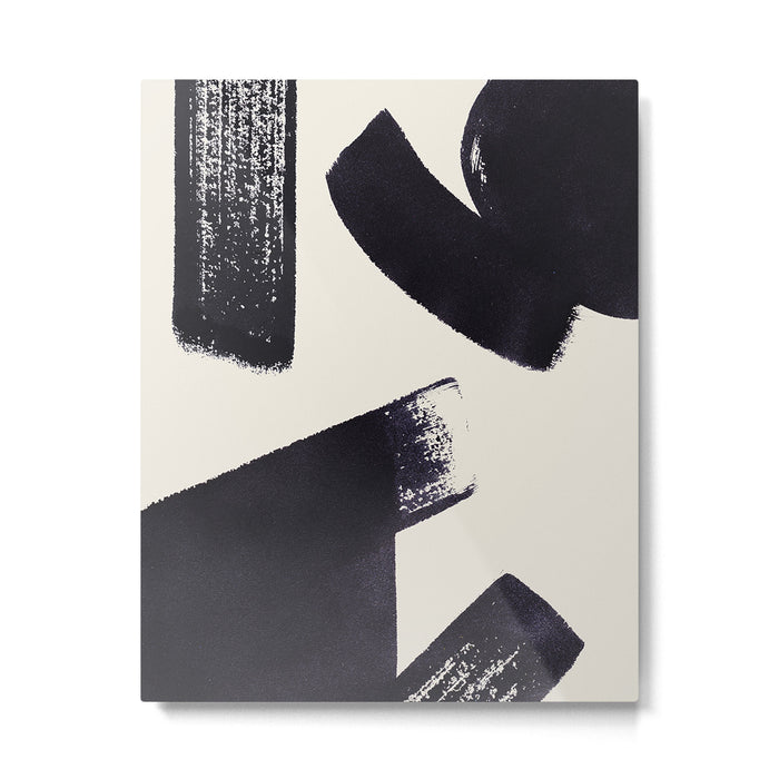 Abstract Paint Composition 1 - Black and White Metal Print Gallery Image 1