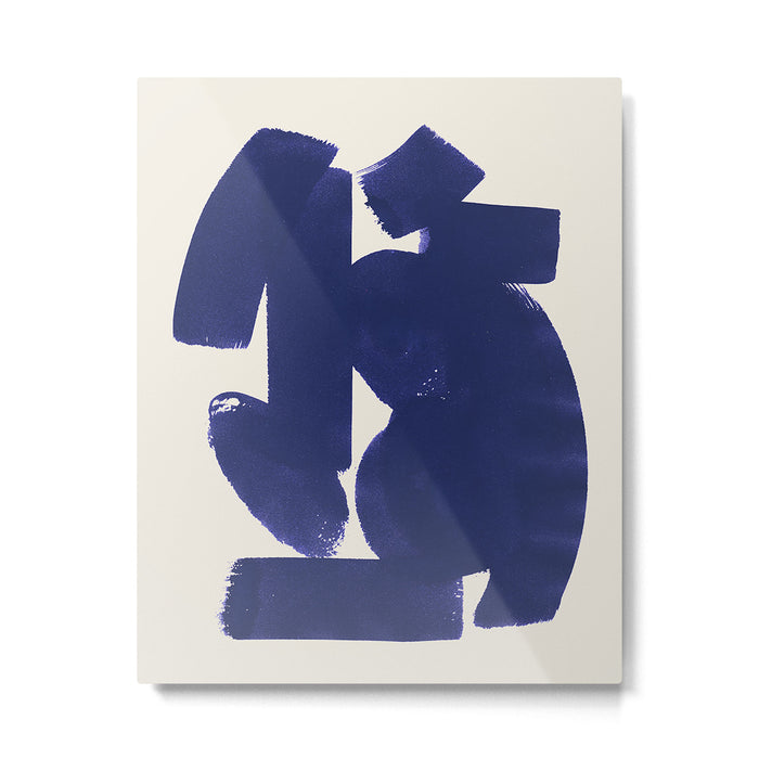 Abstract Paint Form 1 - Dark Blue Metal Print Gallery Image 1