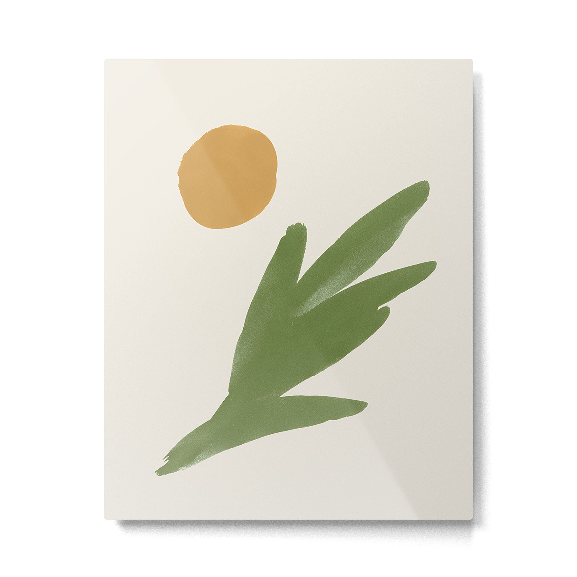 Abstract Painting Botanic 1 - Gold Green Metal Print Gallery Image 4