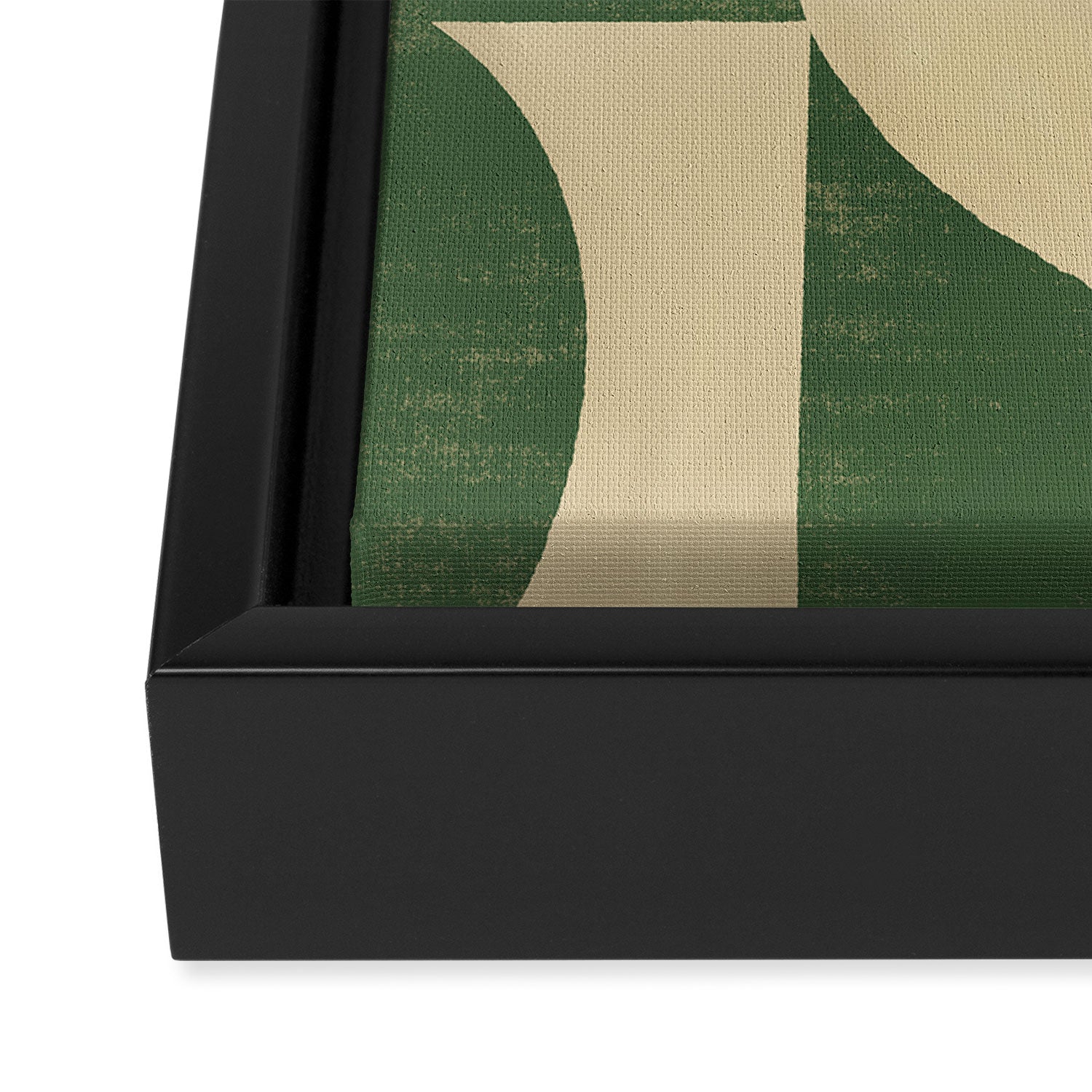 Abstract vase collage - deep green Framed Canvas Print Gallery Image 3