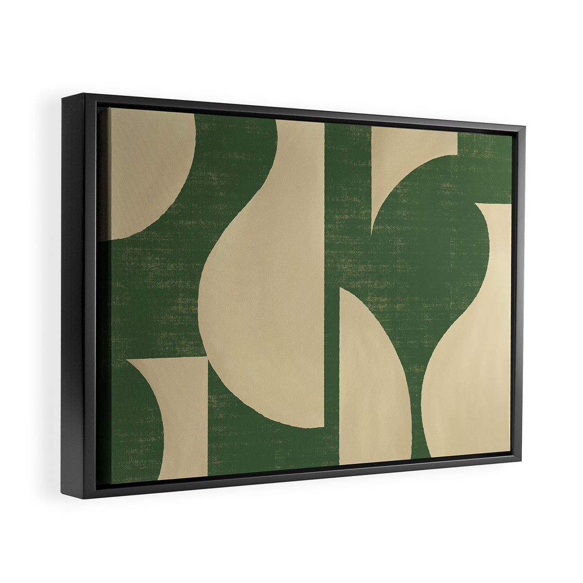 Abstract vase collage - deep green Framed Canvas Print Gallery Image 2