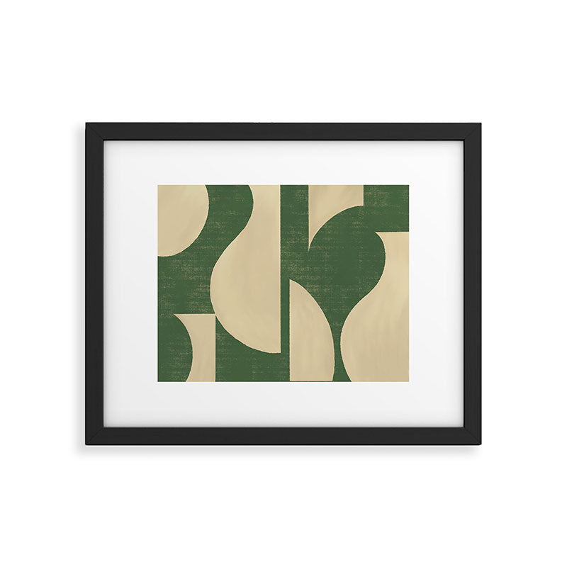 Abstract vase collage - deep green Framed Art Print Gallery Image 5