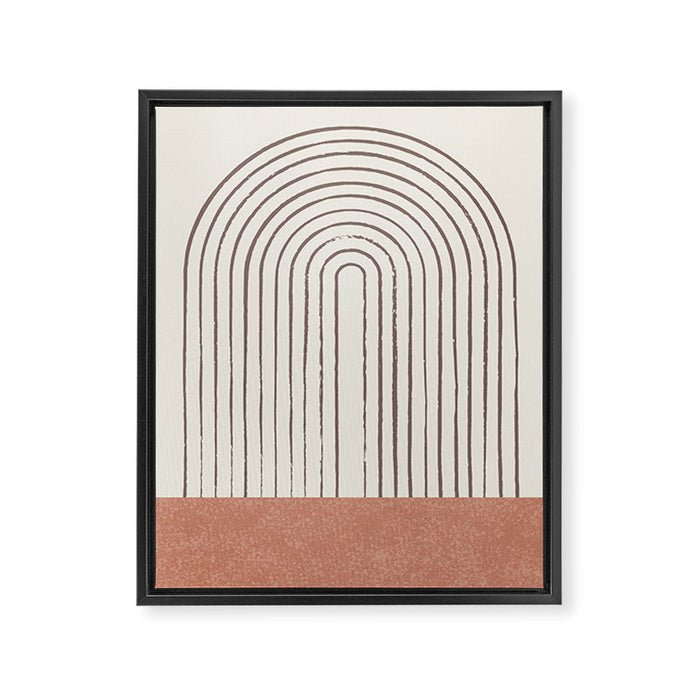 Arch Gray Pink Framed Canvas Print Gallery Image 1