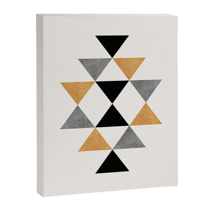 Aztec Graphic - Gold Gray Canvas Print Gallery Image 1